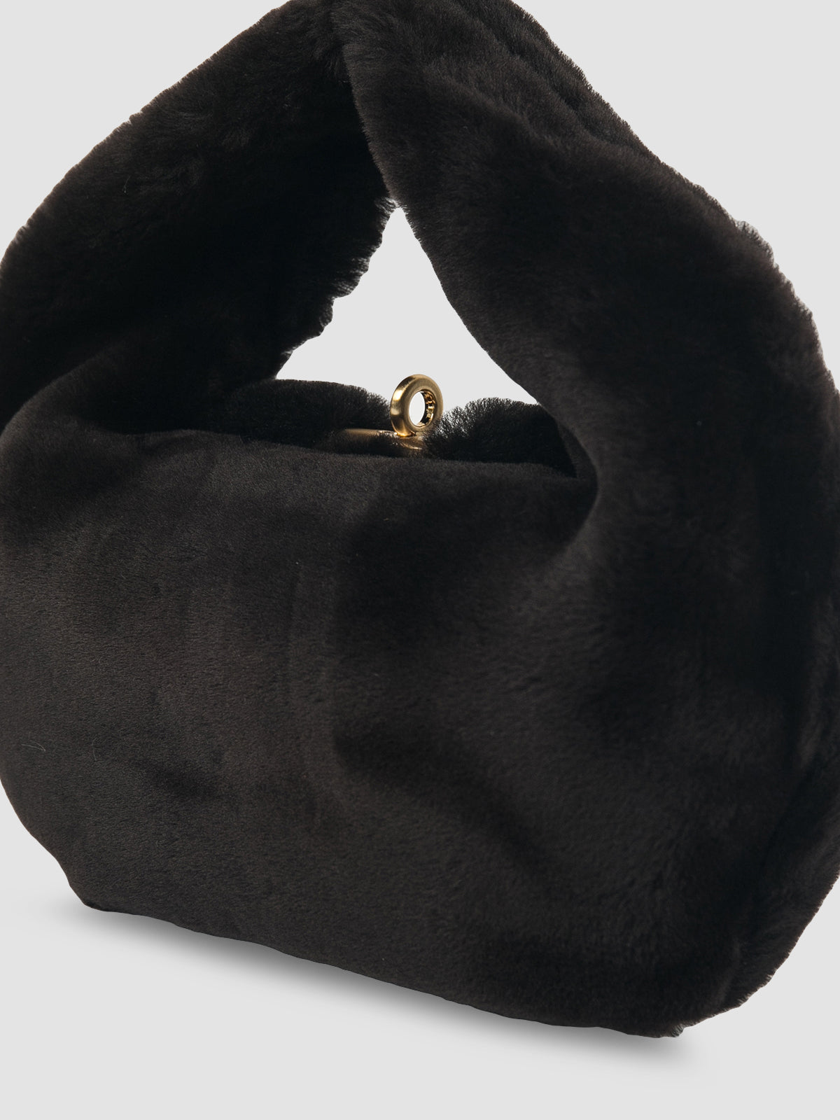 Black oak Boh Shearling mini handbag