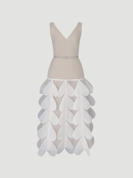 Beige-white Hozuki dress