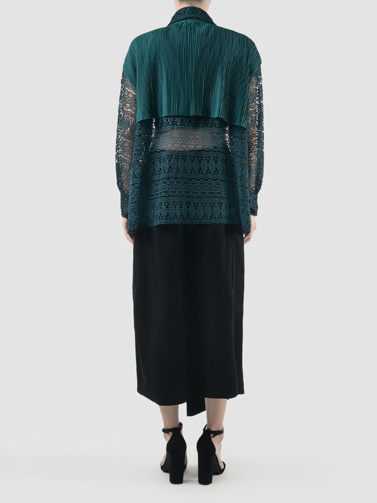 Dark green Reva embroidered lace jacket