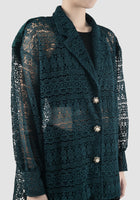 Dark green Reva embroidered lace jacket
