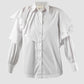 Wilada white long-sleeved ruffles shirt