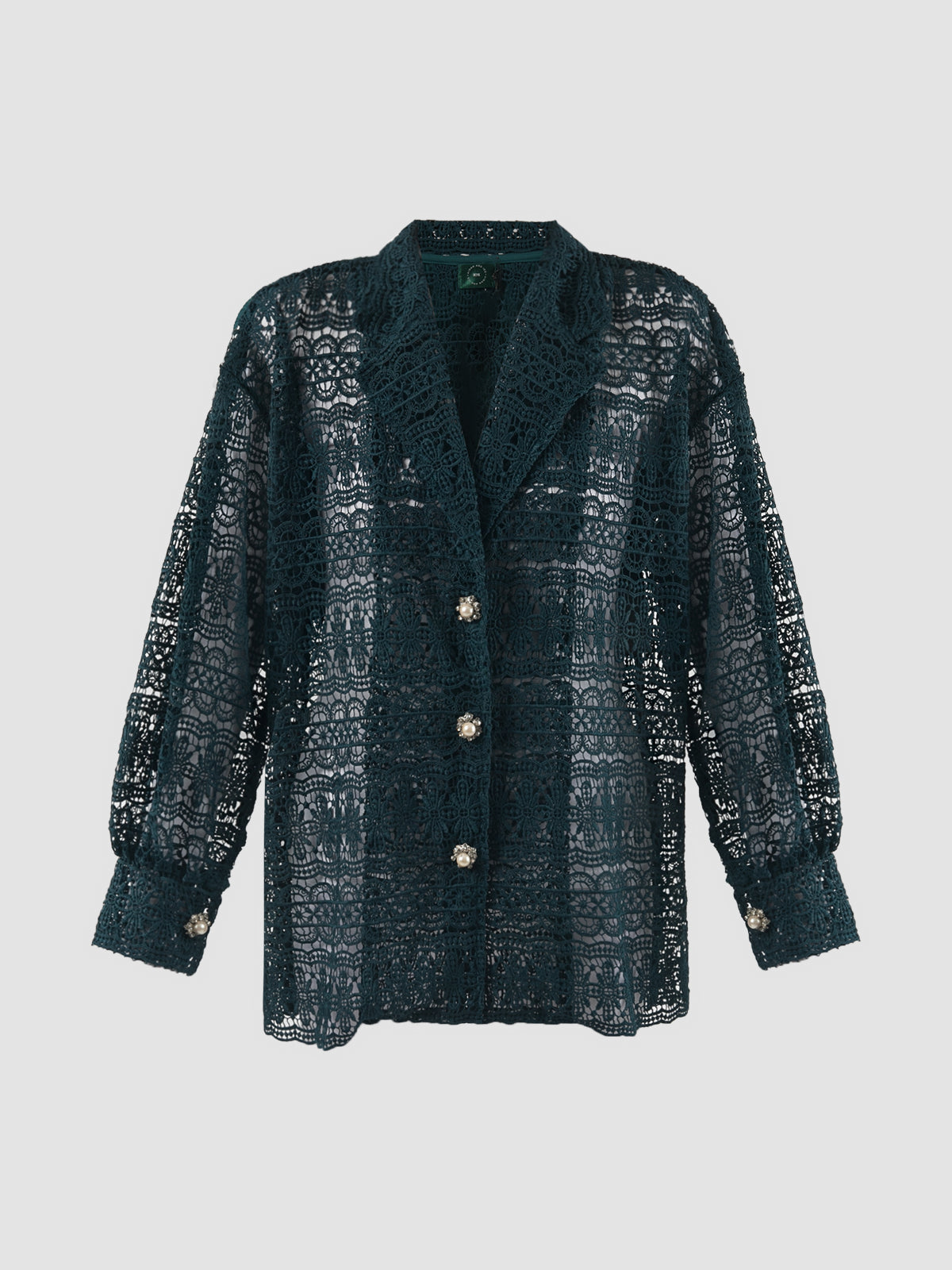 Dark green Reva embroidered lace jacket