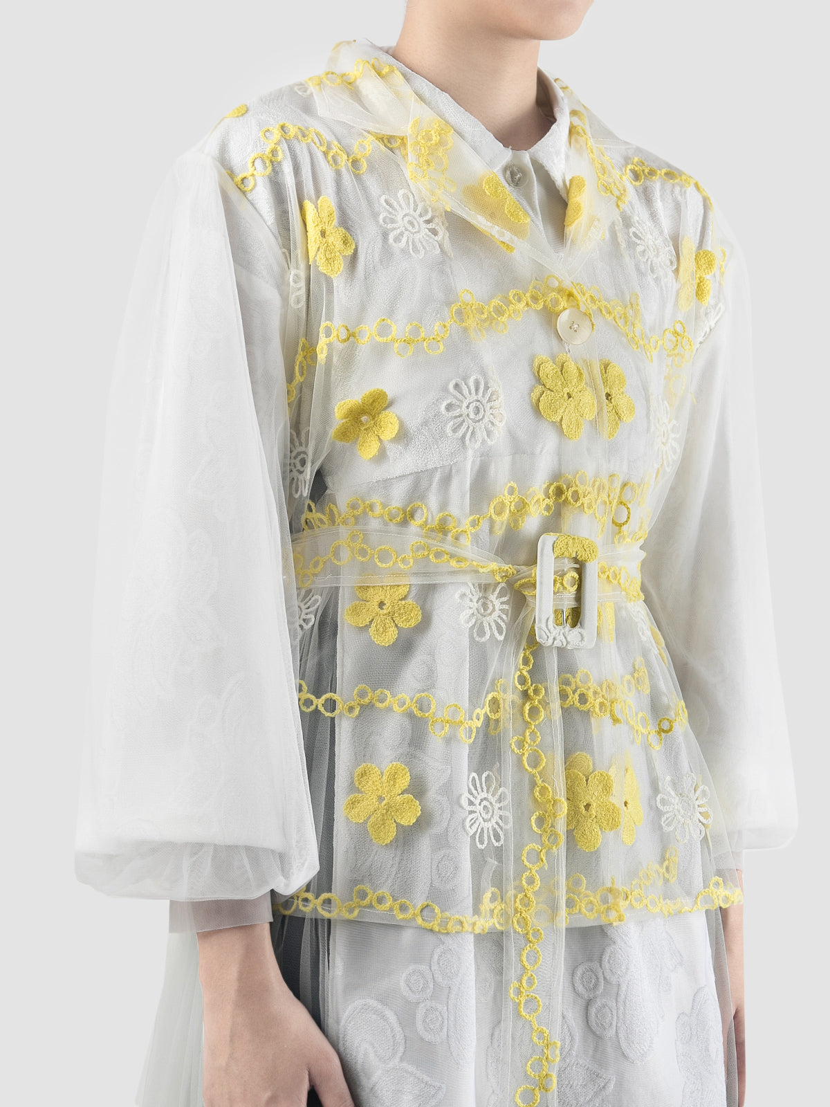 Eladin white-yellow lace jacket