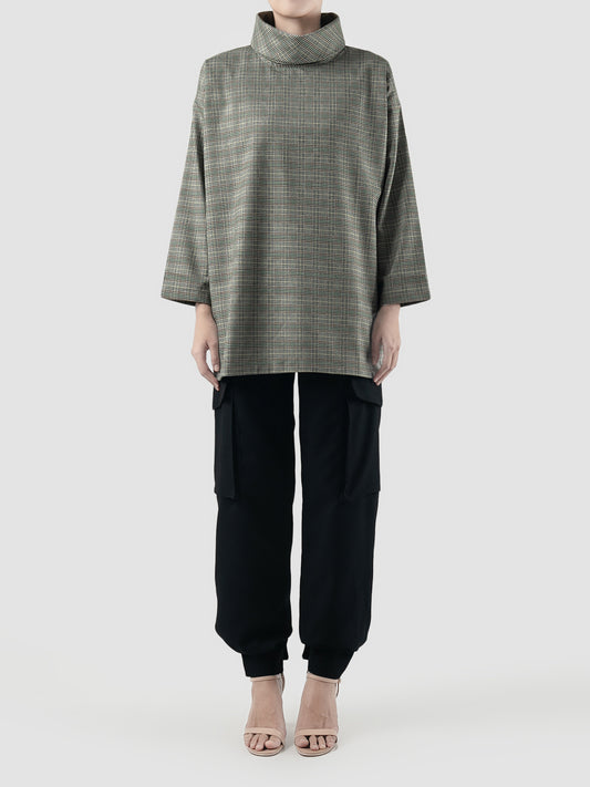 Grey Kaia wool turtleneck outer
