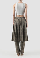 Brown Hera midi pleated skirt pants