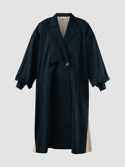 Charu Pleats Long Outer In Navy