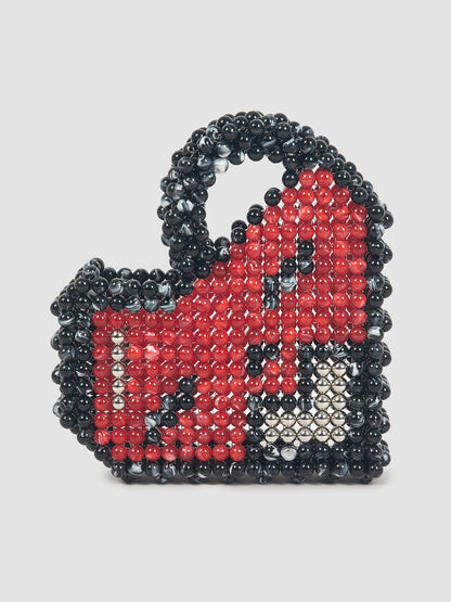 ISSHU x Andre Yoga Hear Handle Bag In Black & Red