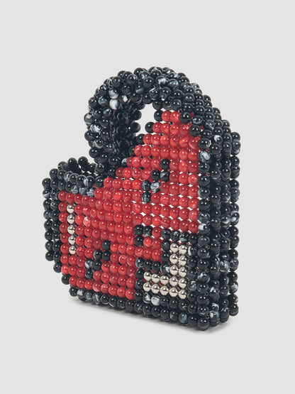 ISSHU x Andre Yoga Hear Handle Bag In Black & Red