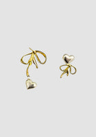 Love Bow silver-gold asymmetrical earrings