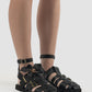 Black Petra Gladiator Sandals
