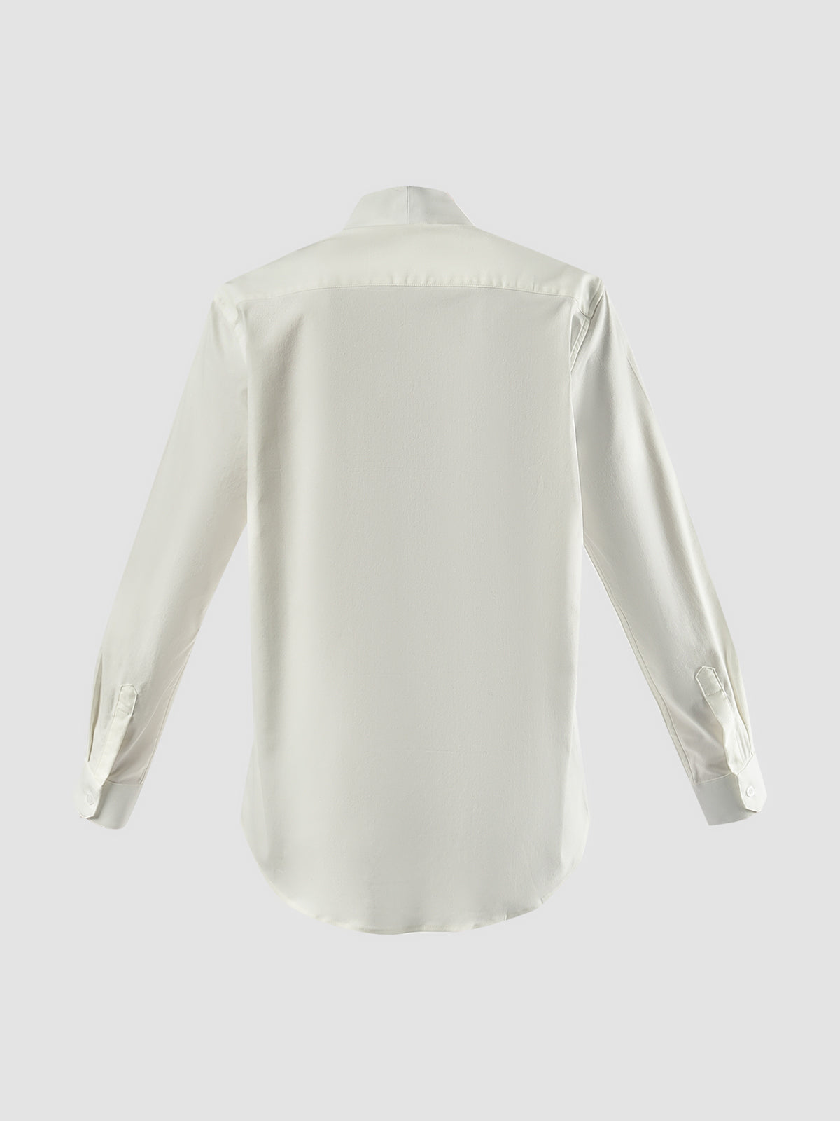Collarless Long Sleeve Shirt Part 5 In White