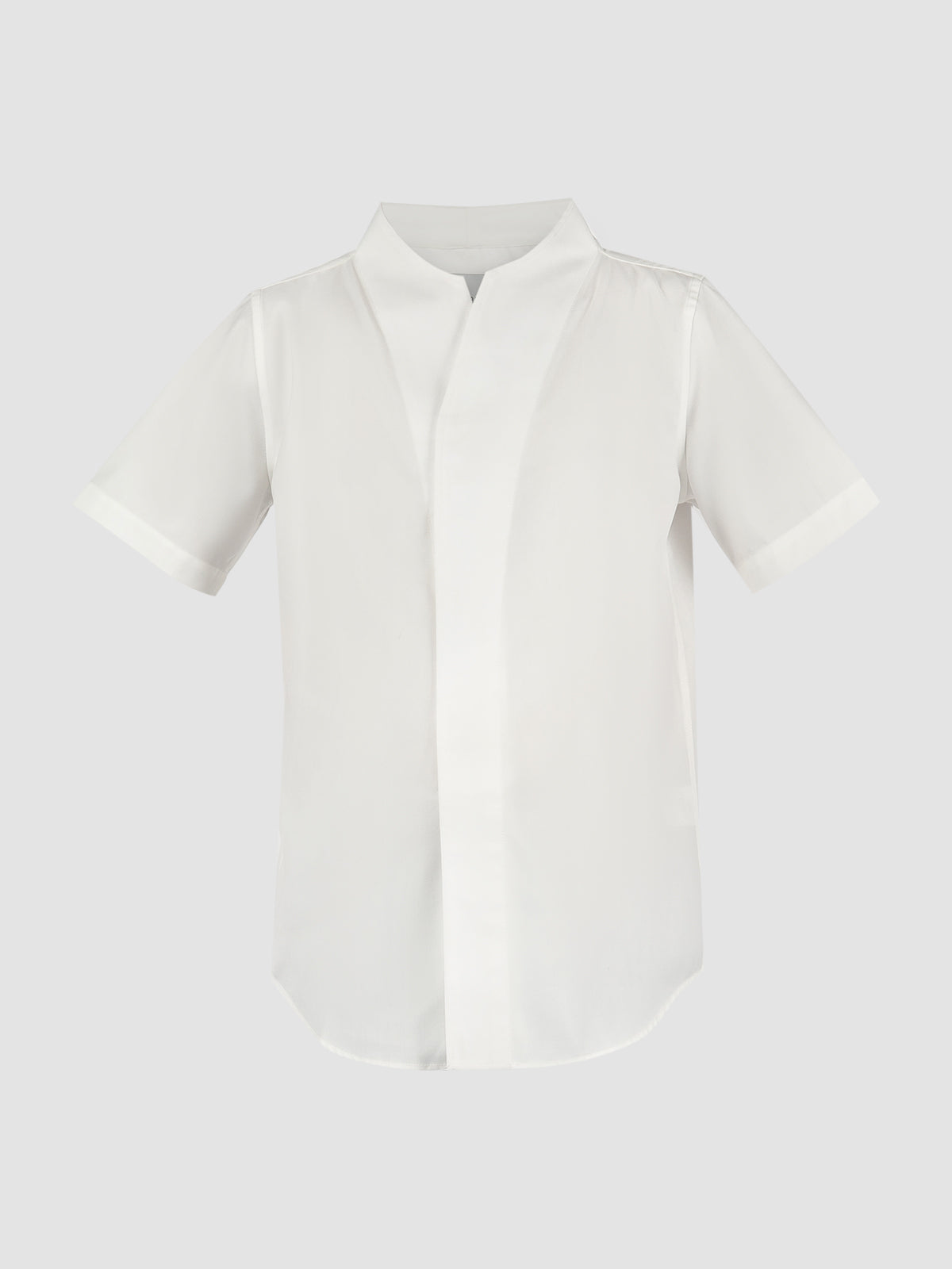 White Part 1 collarless short-sleeved shirt