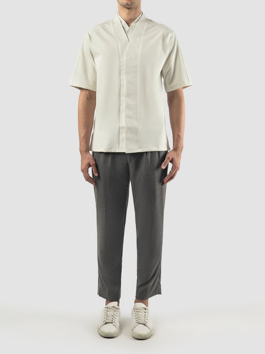 Ivory Part 5 loose shirt with double collar