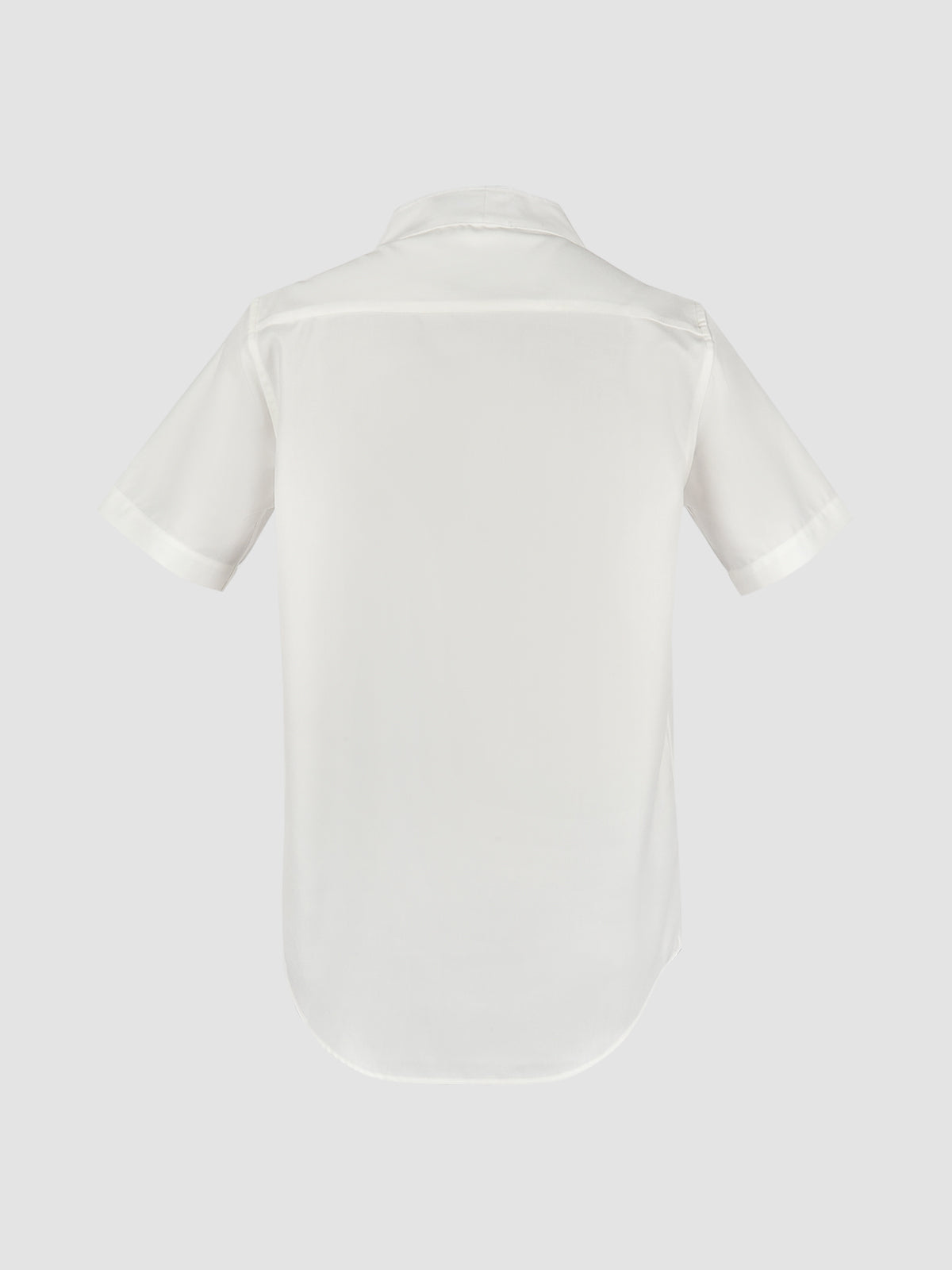 White Part 1 collarless short-sleeved shirt