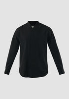 Collarless Long Sleeves Shirt Part 5 In Black