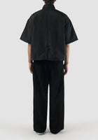Black Nylon-Parachute Layered Shirt