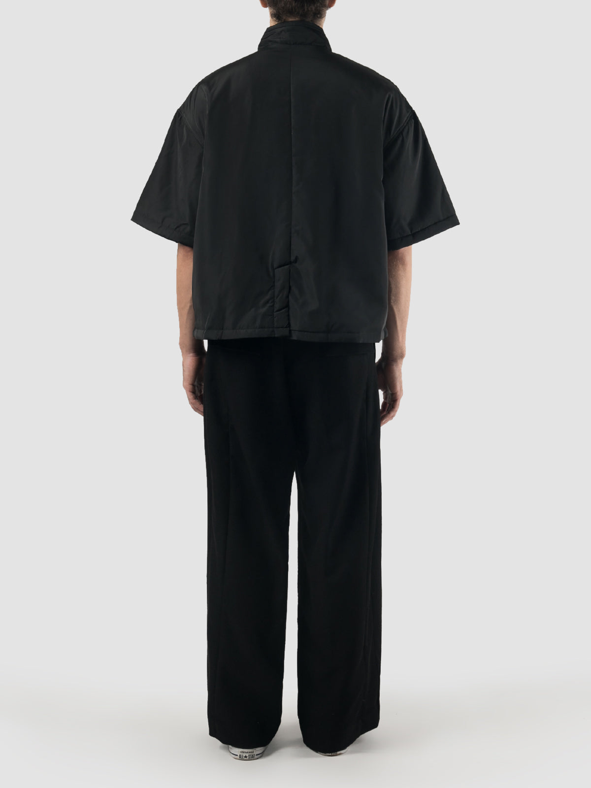 Black Nylon-Parachute Layered Shirt