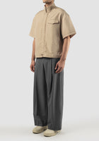 Beige Nylon-Parachute layered shirt