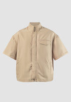 Beige Nylon-Parachute layered shirt