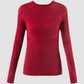 Red pleated taffeta pullover