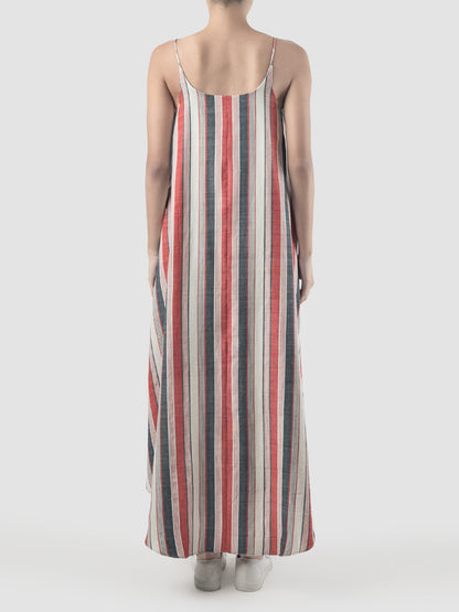 Red Lurik long camisole dress