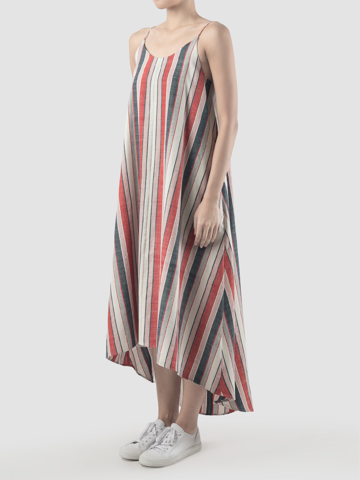 Red Lurik long camisole dress