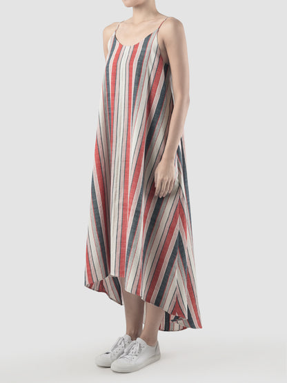 Red Lurik long camisole dress