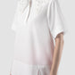 Gantari off white Maison blouse with embroidered collar