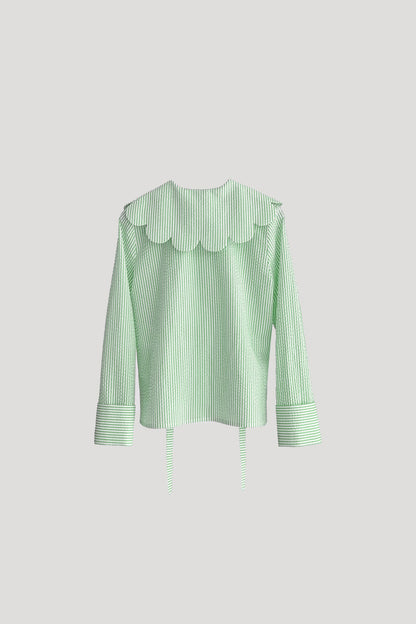 Green Mime Striped Blouse