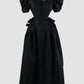 Fairy Puff black maxi dress with cutout details