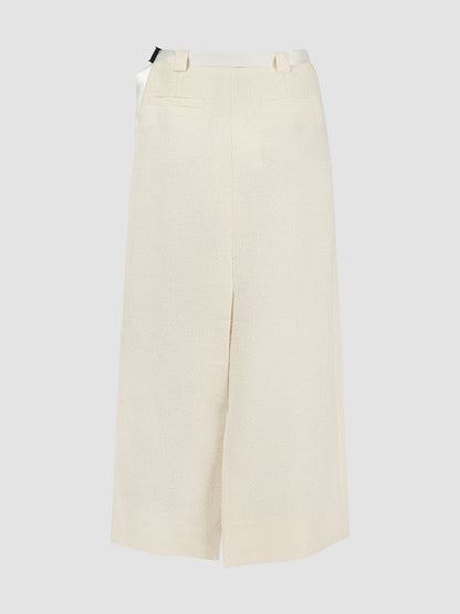 Buckle Pencil Skirt In Ivory