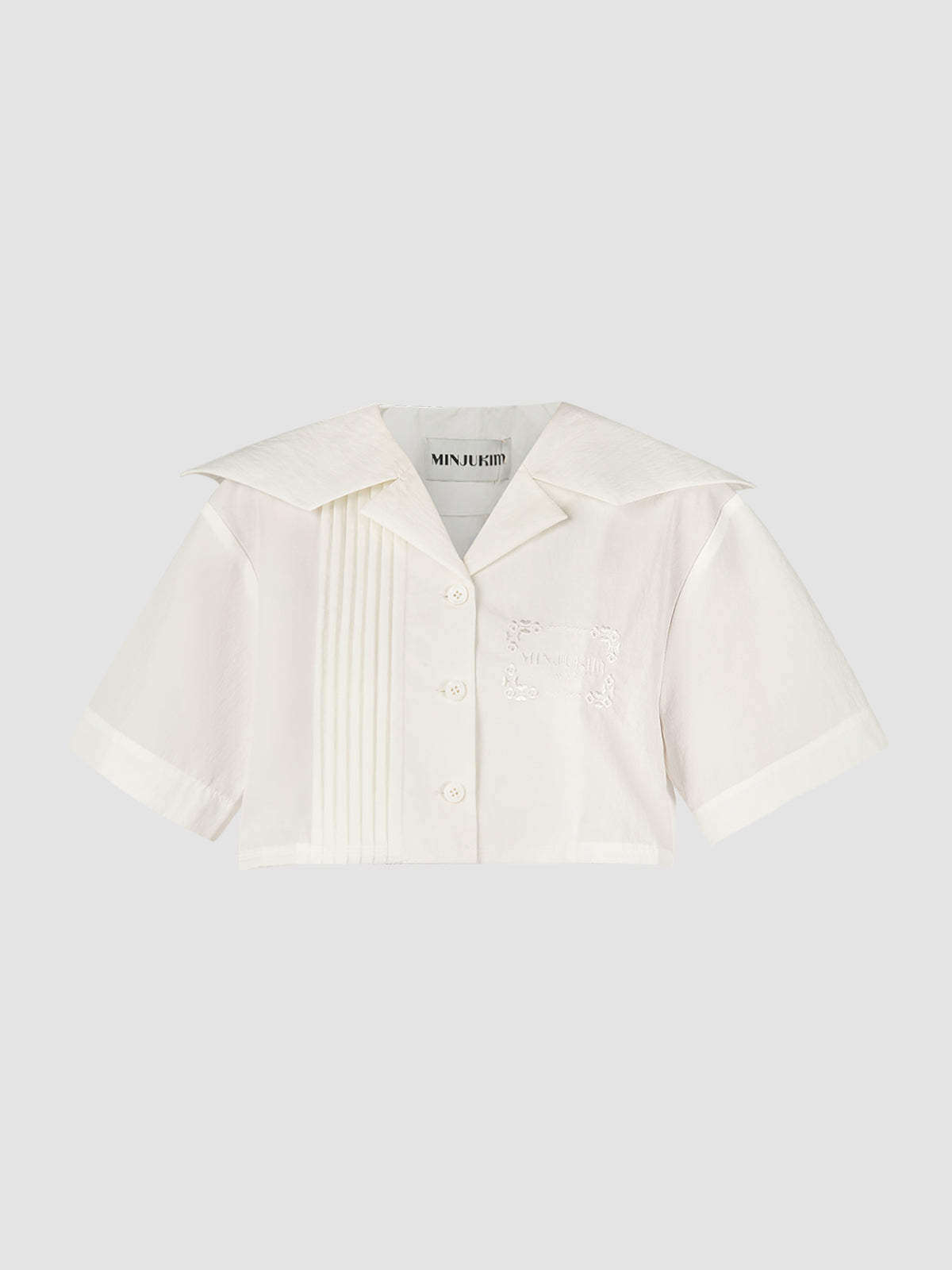 Butter Fly Cut Crop Shirt In White