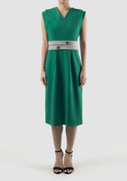 Green Valy sleeveless midi dress