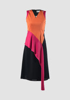 Black Penta tricolored midi dress