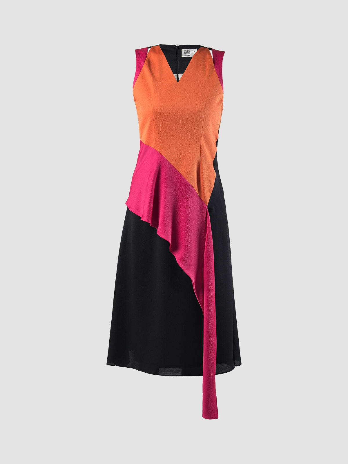 Black Penta tricolored midi dress