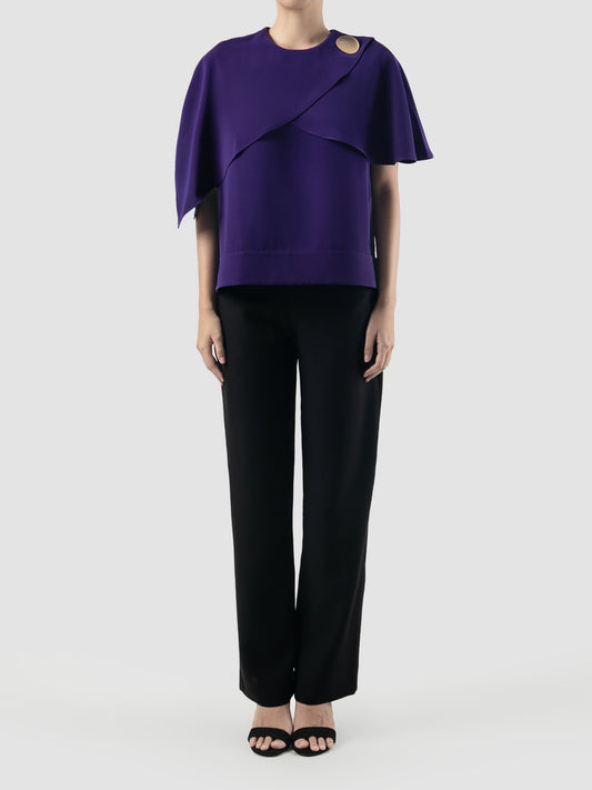 Purple Avy cape-style blouse