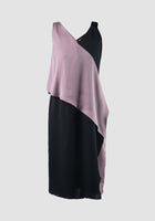 Purple-black Rhombus two-toned midi dress