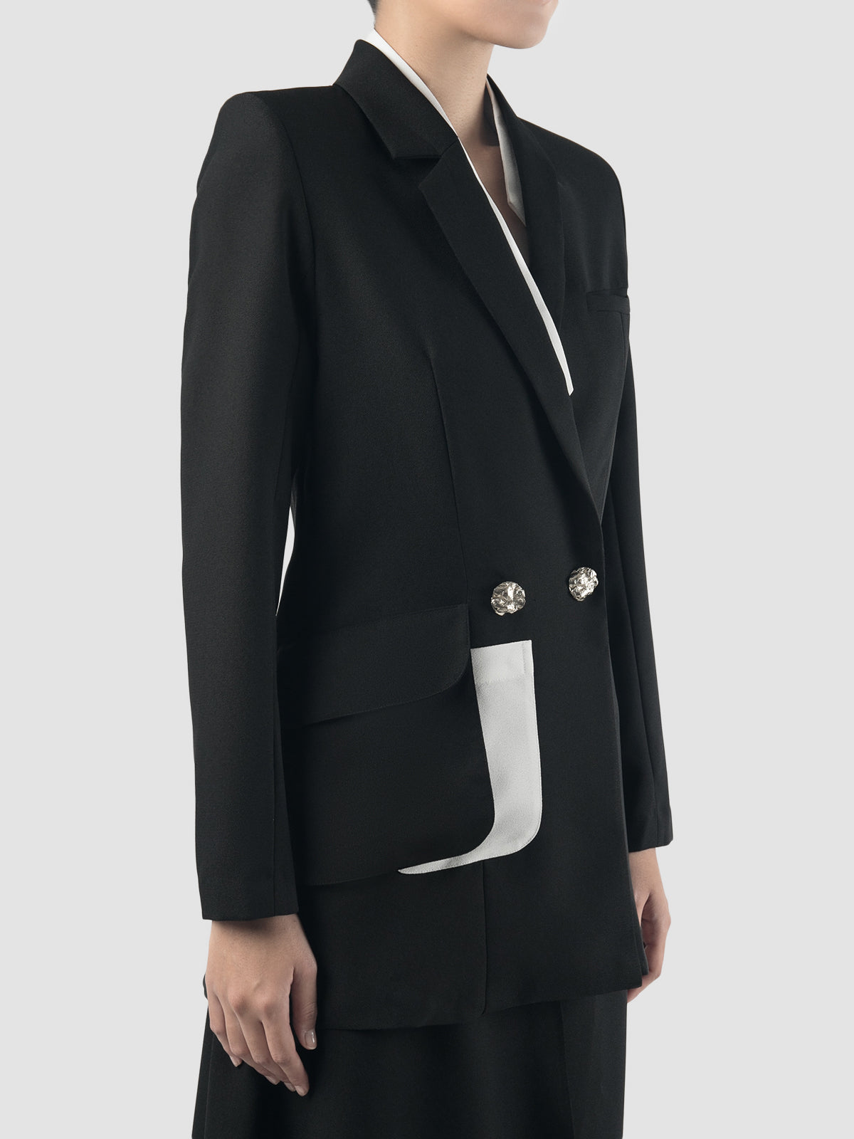 Black Hexa long-sleeved jacket