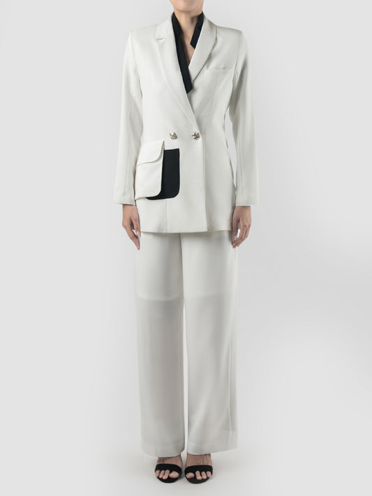 White Hexa long-sleeved jacket