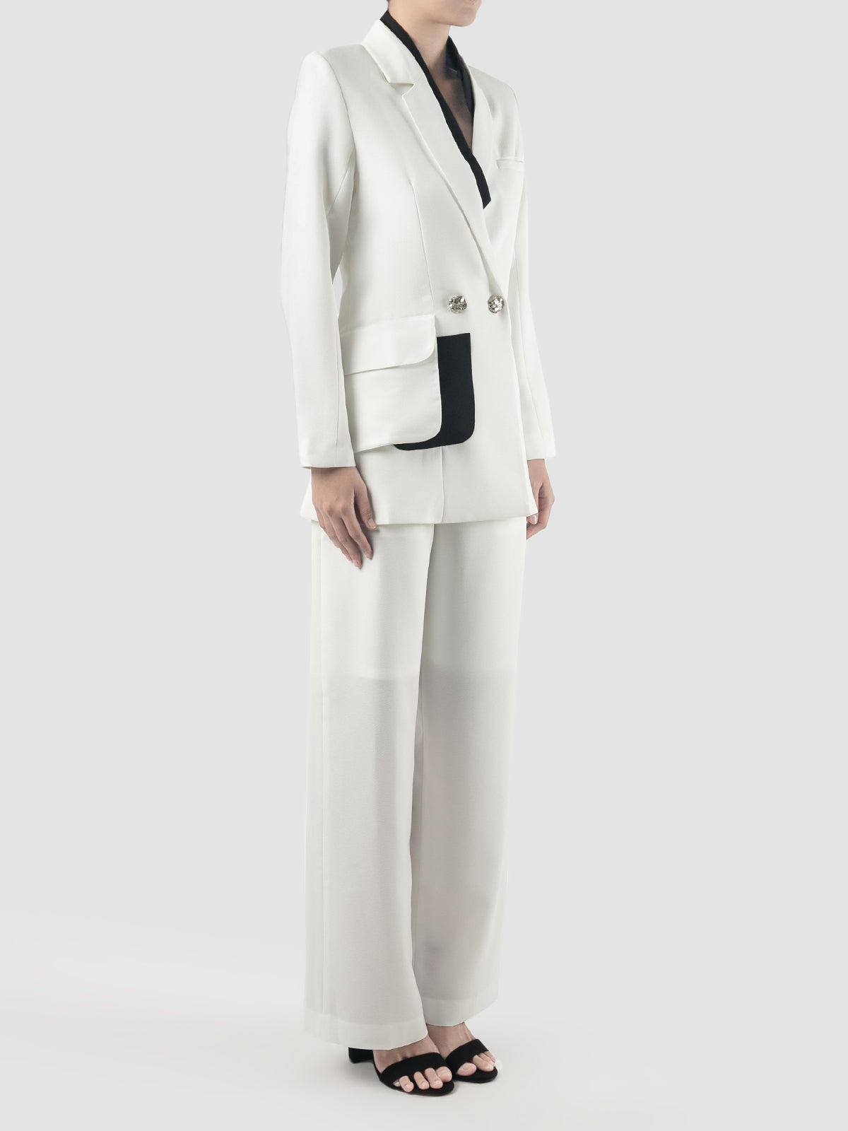 White Hexa long-sleeved jacket