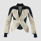 Beige woven quilted silhouette jacket