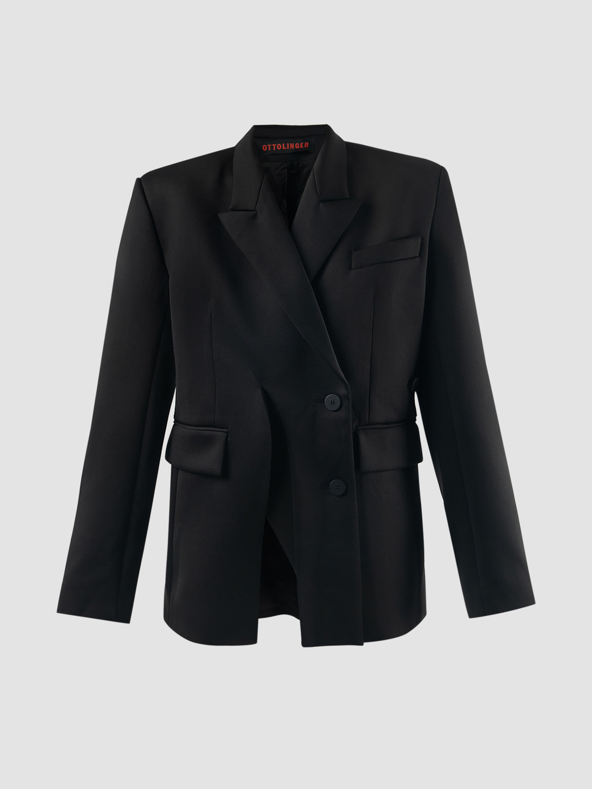 Woven Signature Split Blazer in Black – PILLAR