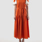 Orange Nautius tiered maxi dress