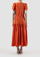 Orange Nautius tiered maxi dress