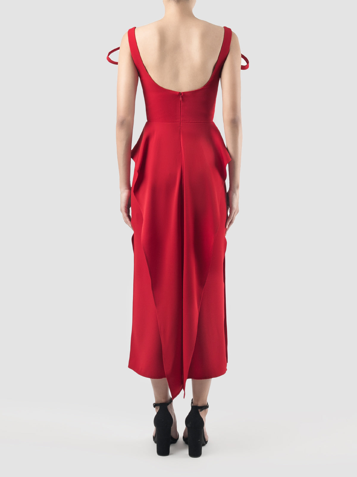 Sonata Dress In Red And Metallic Fuschia