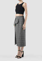 Grey Hokke midi plaid skirt