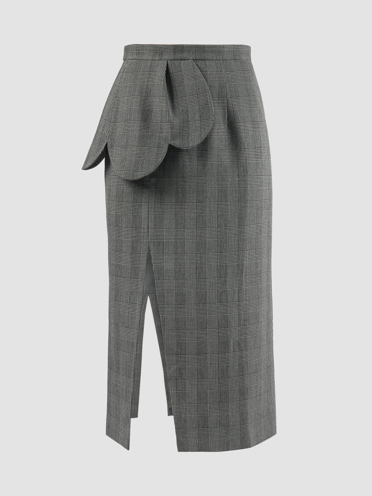 Grey Hokke midi plaid skirt