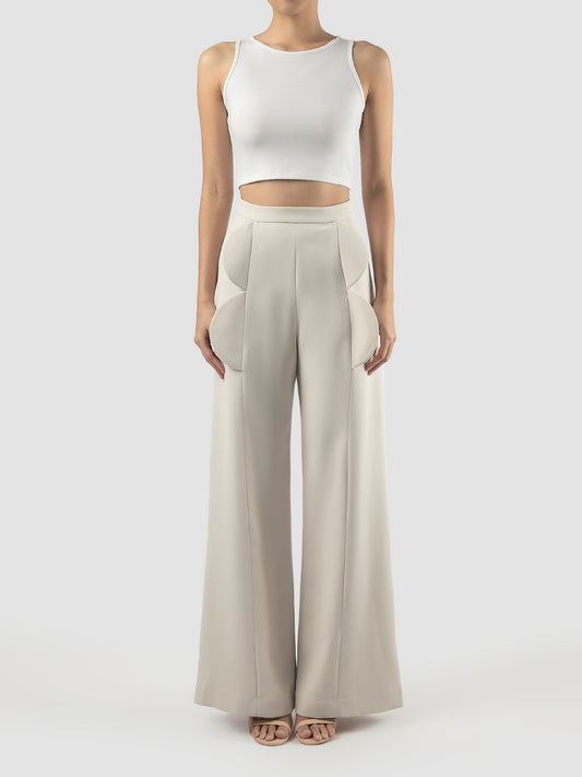 Bone white Sardine wide pants