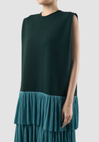 Celtic green-turquoise Blacktip pleat dress