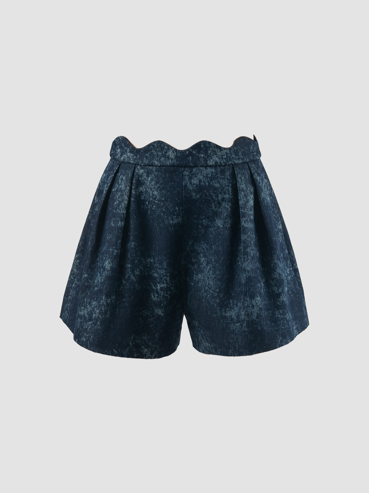 Denim blue Crab pleated shorts